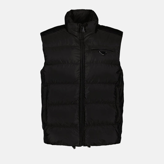 Sleeveless down jacket in Re-Nylon