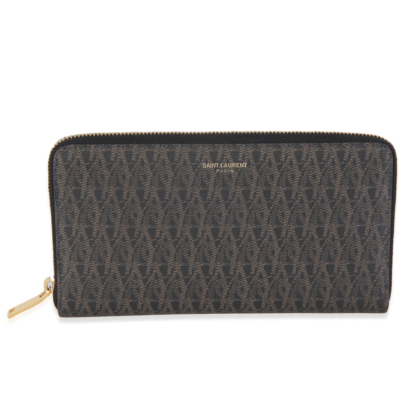 Black/Brown Monogram Classic Zip Around Wallet