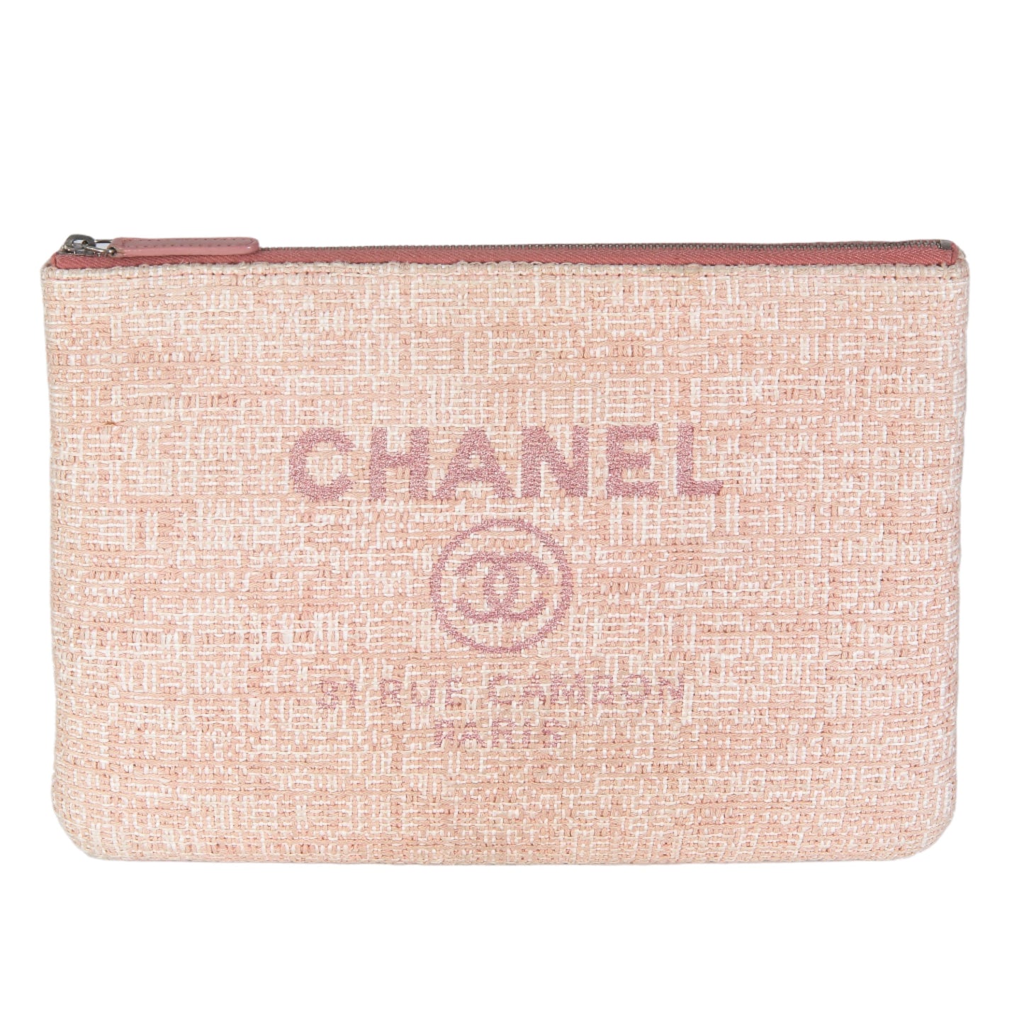 Pink Tweed Deauville Pouch