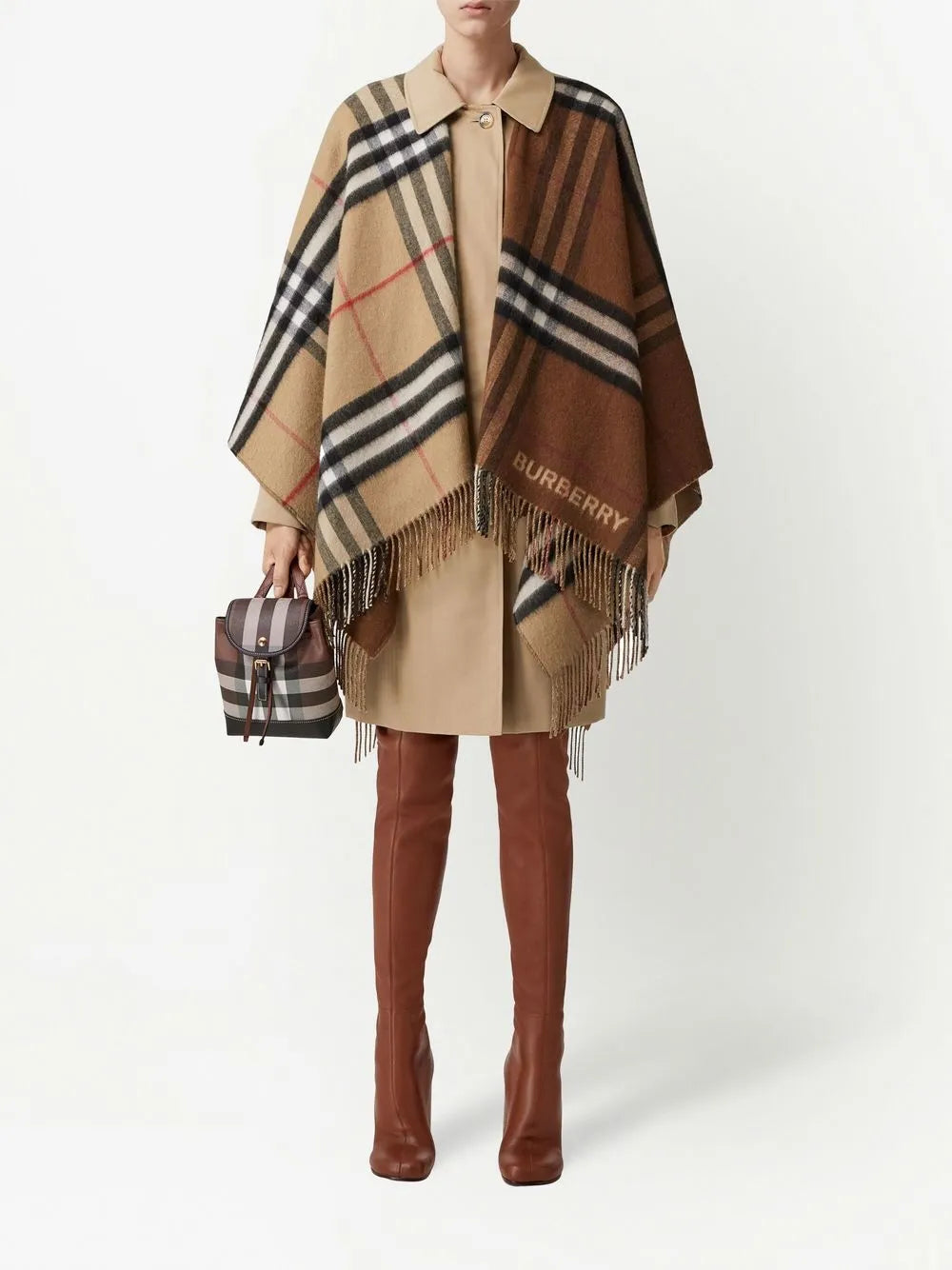 Checked poncho