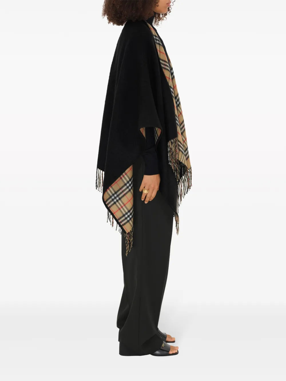 Black Wool Poncho