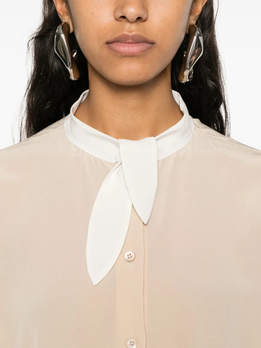 Beige Silk Shirt