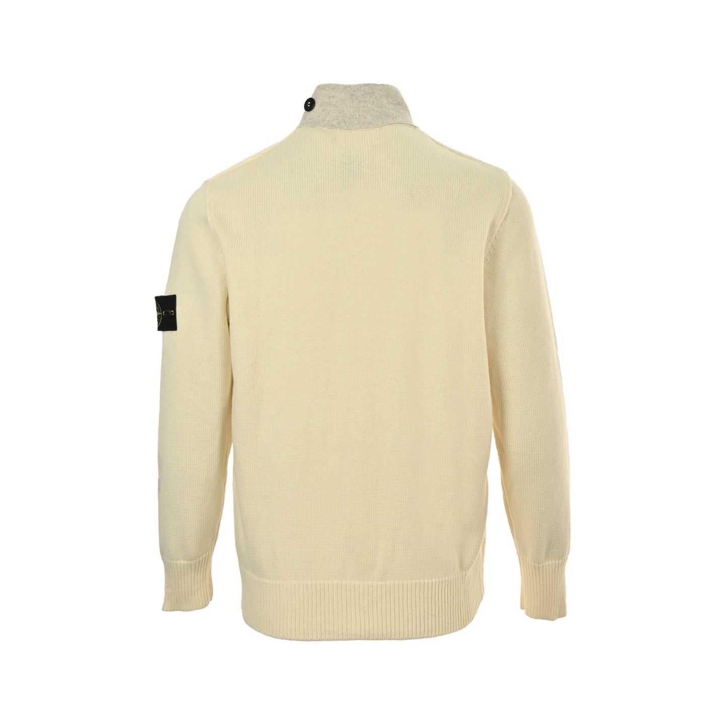 Buttoned Stand-Collar Knit Cardigan