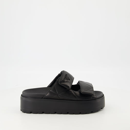 Quilted Leather Mules