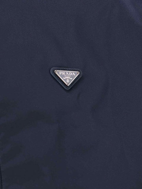 Navy Blue Re-Nylon Logo Zip Hoodie
