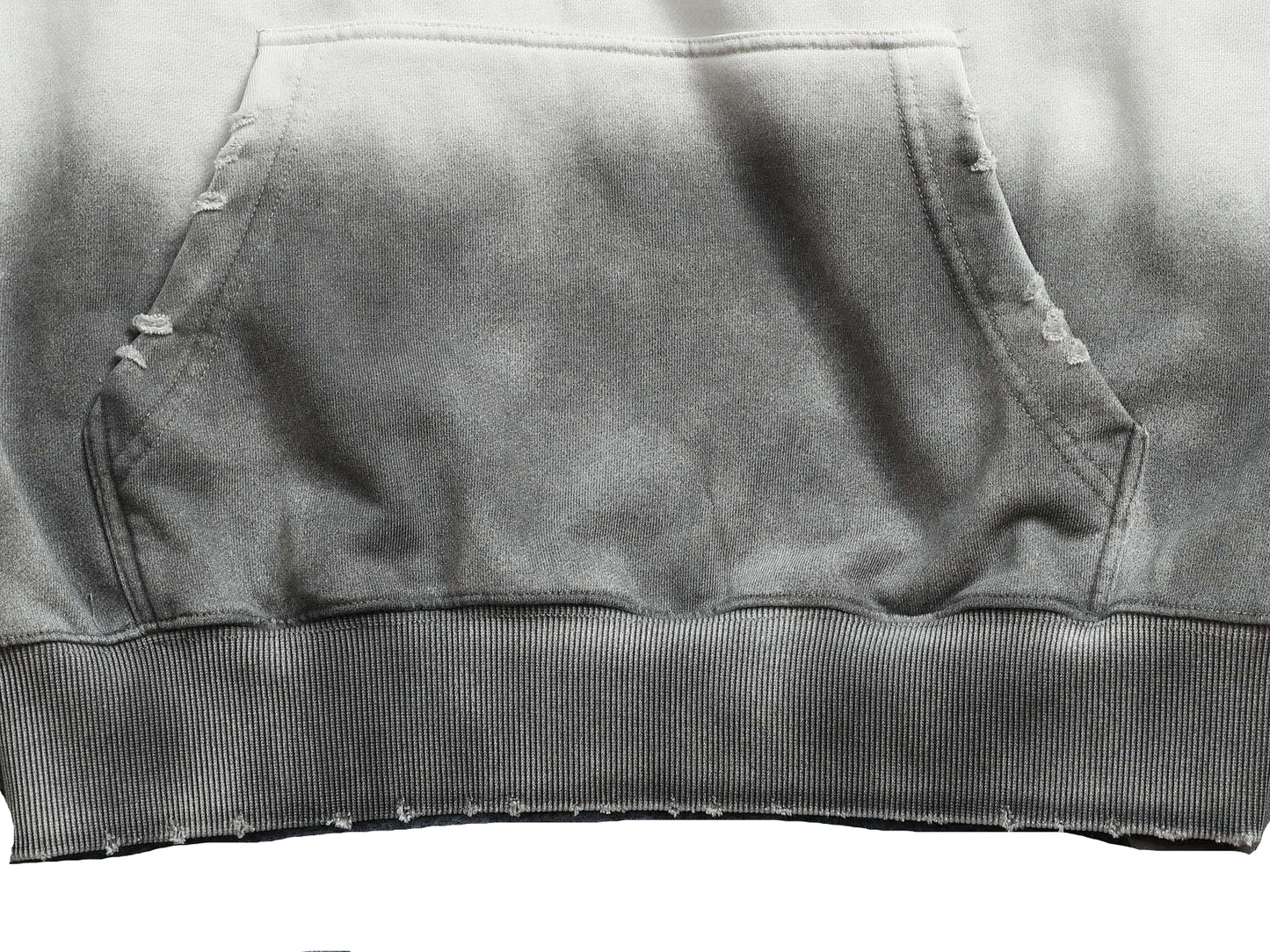 White Gradient Hoodie with Blue LV Patch