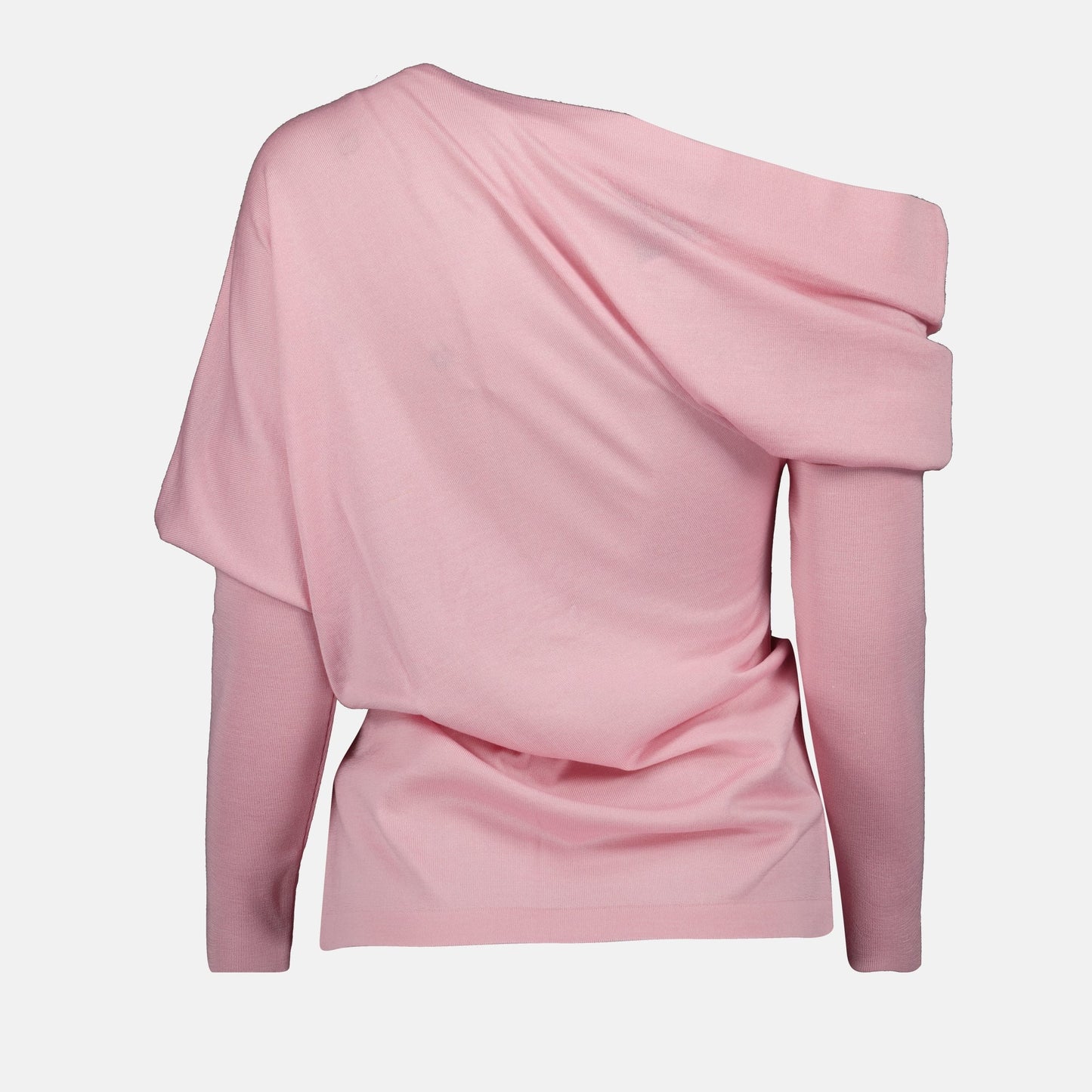 Draped Collar Wool Sweater