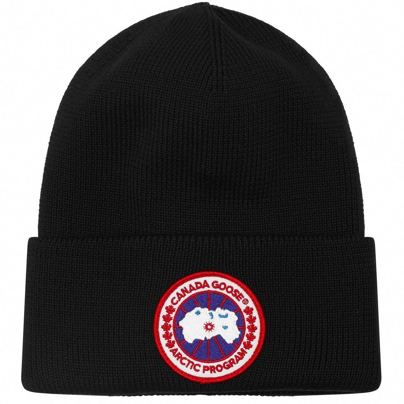 Men’s Plain Wool Disc Toque Beanie in Black