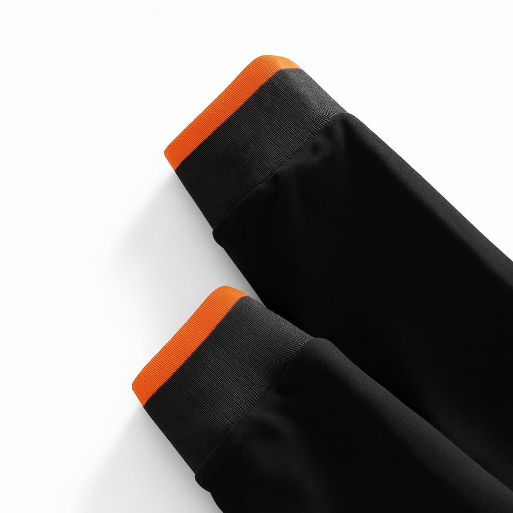 Black and Orange Zip Tracksuit Set