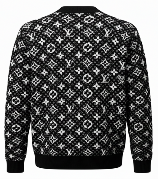 LV Black Monogram Knit Sweater
