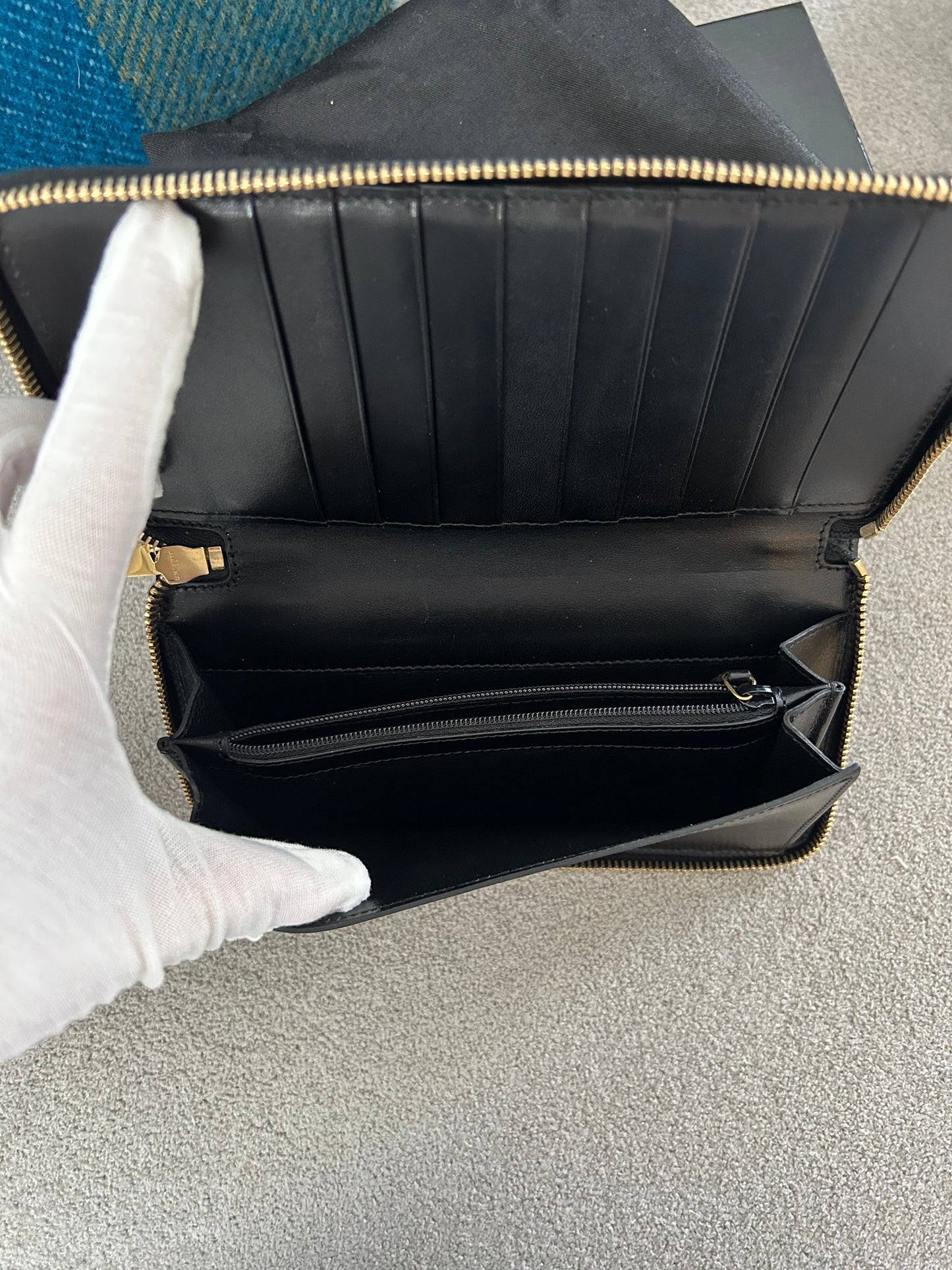 Black/Brown Monogram Classic Zip Around Wallet