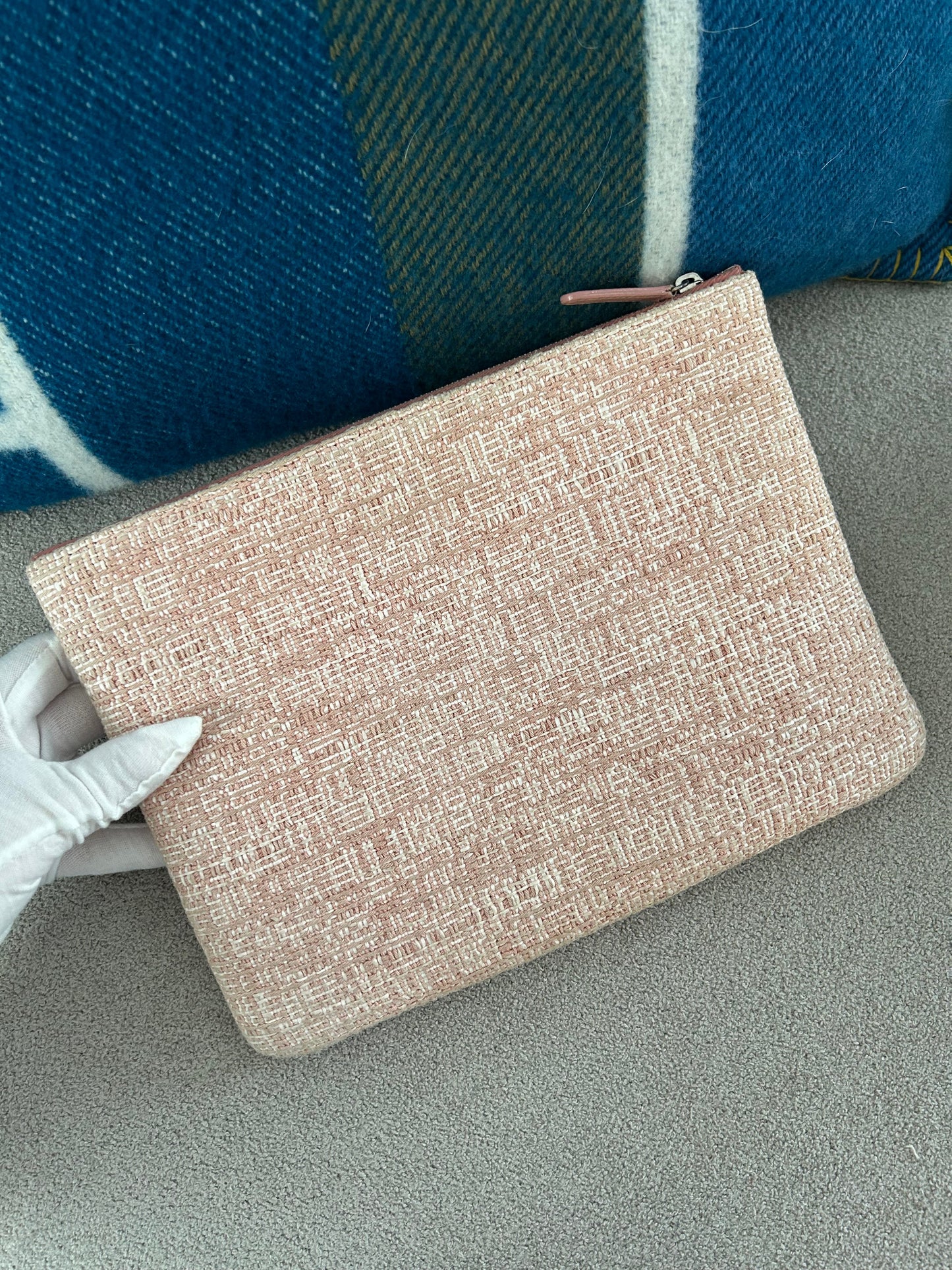 Pink Tweed Deauville Pouch