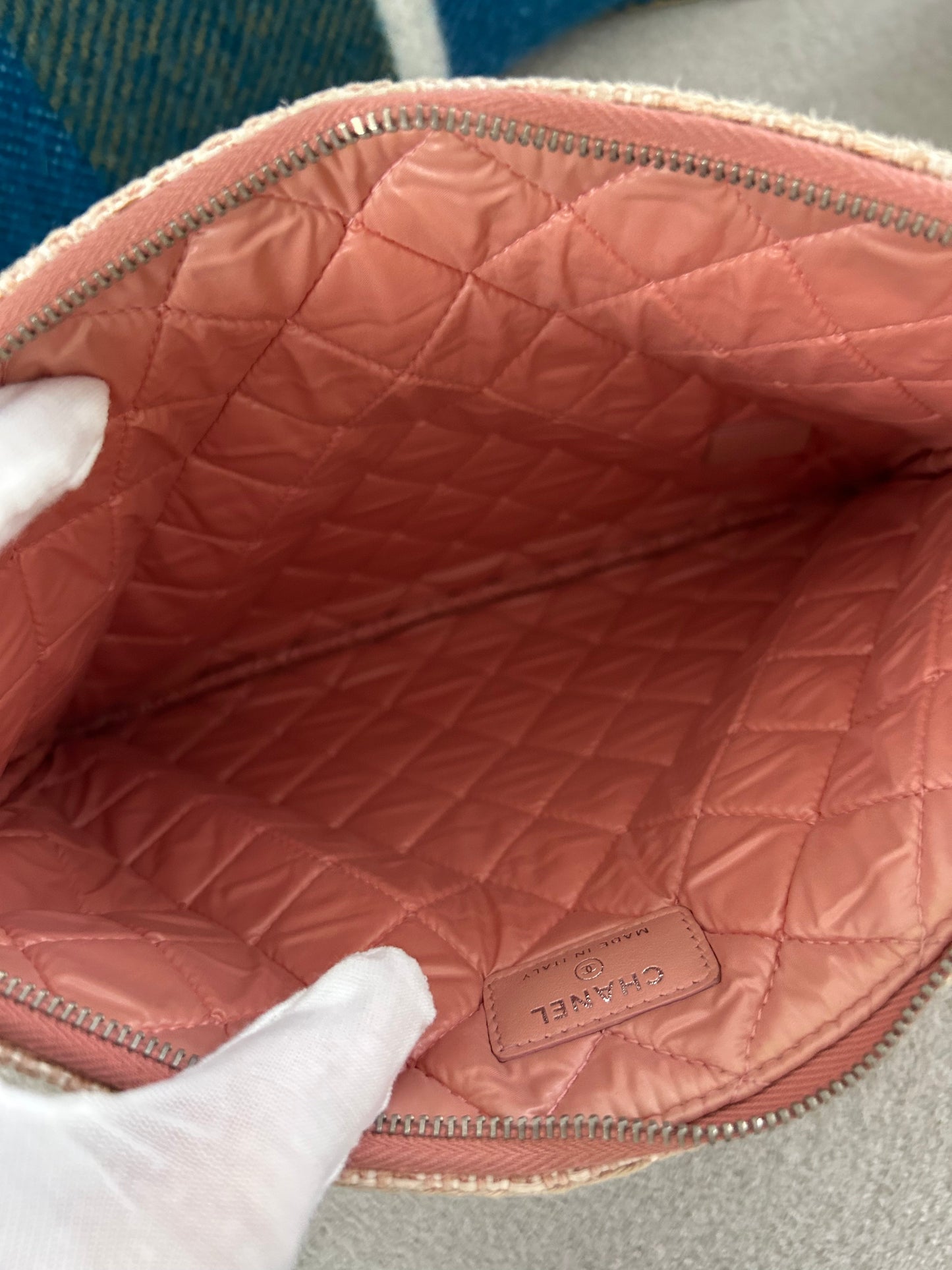 Pink Tweed Deauville Pouch