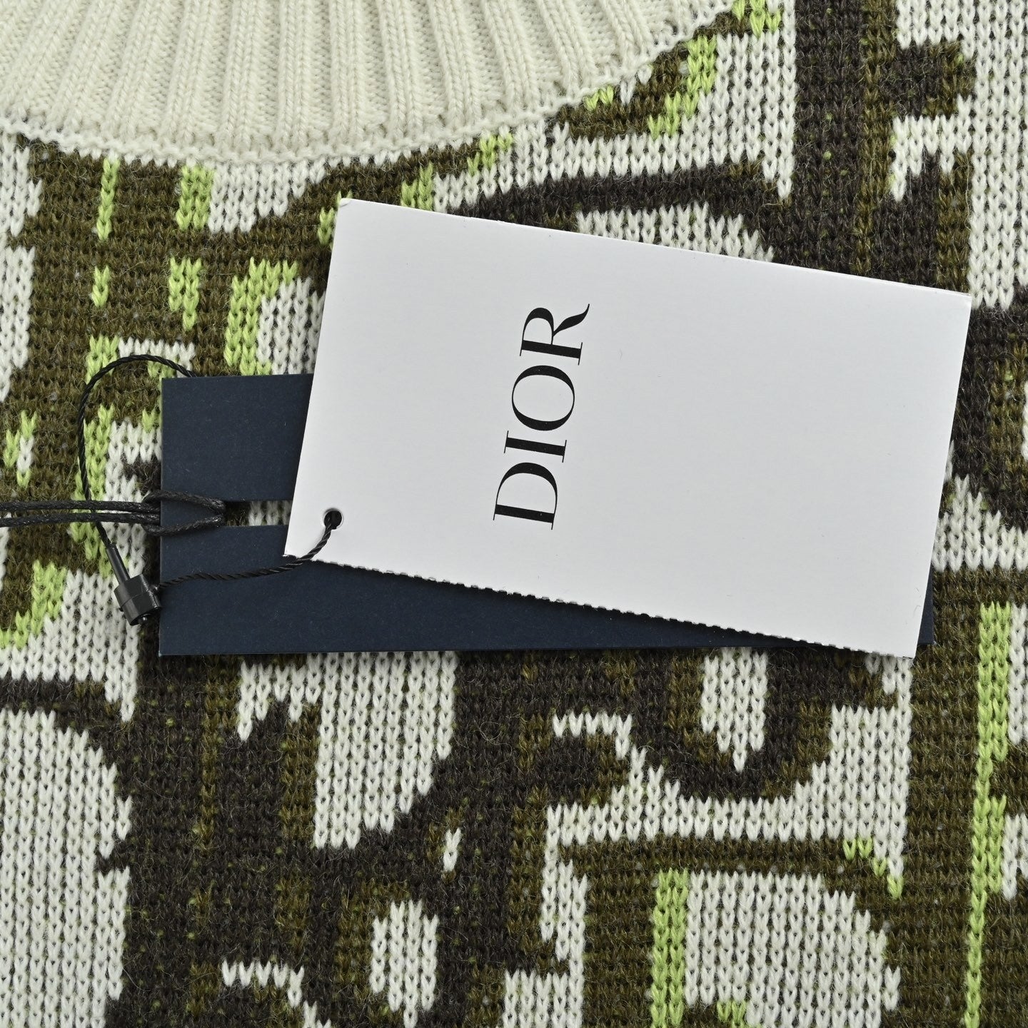 Oblique Jacquard Wool Blend Crewneck