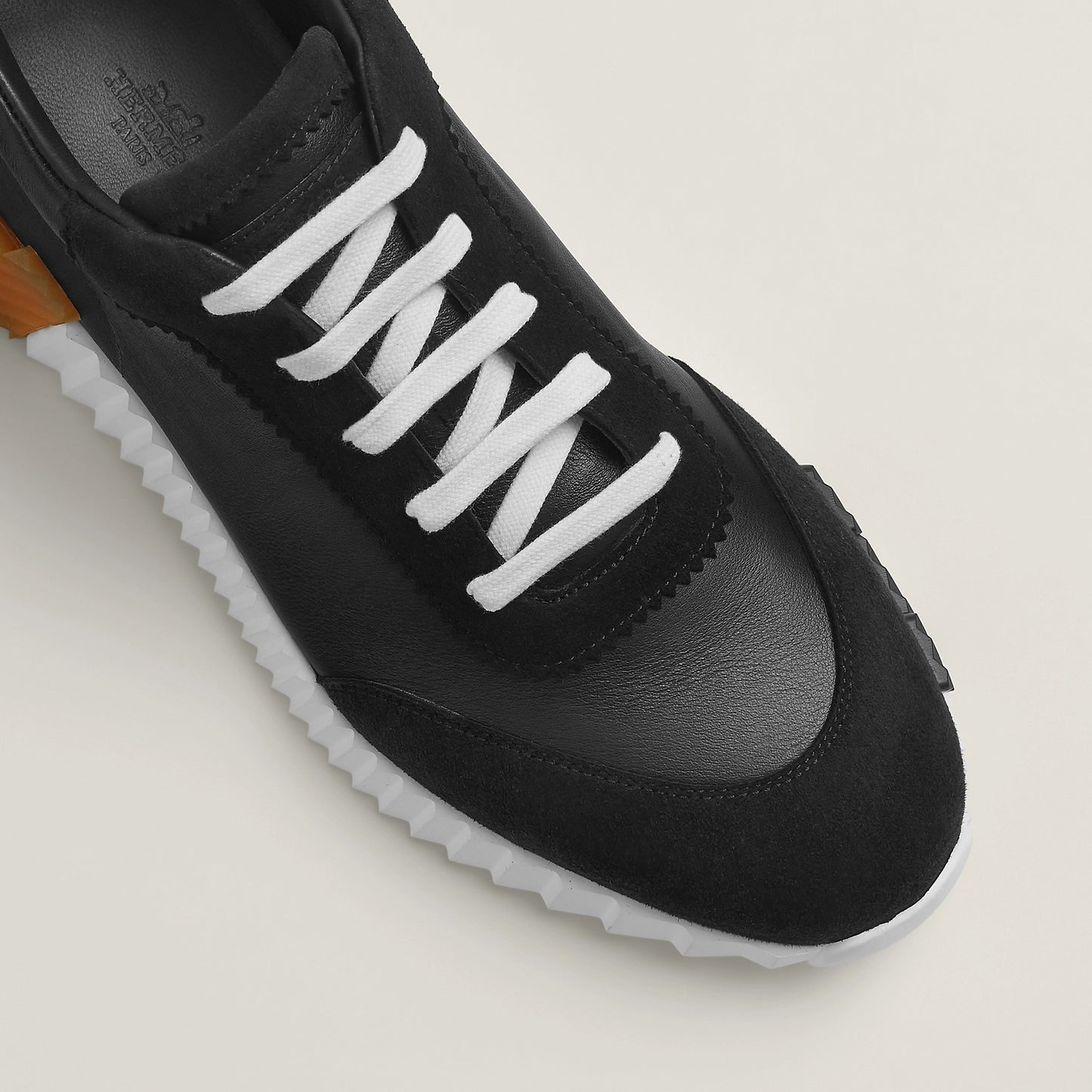 Bounce Sneaker – Black Calfskin with Signature “H” Sole
