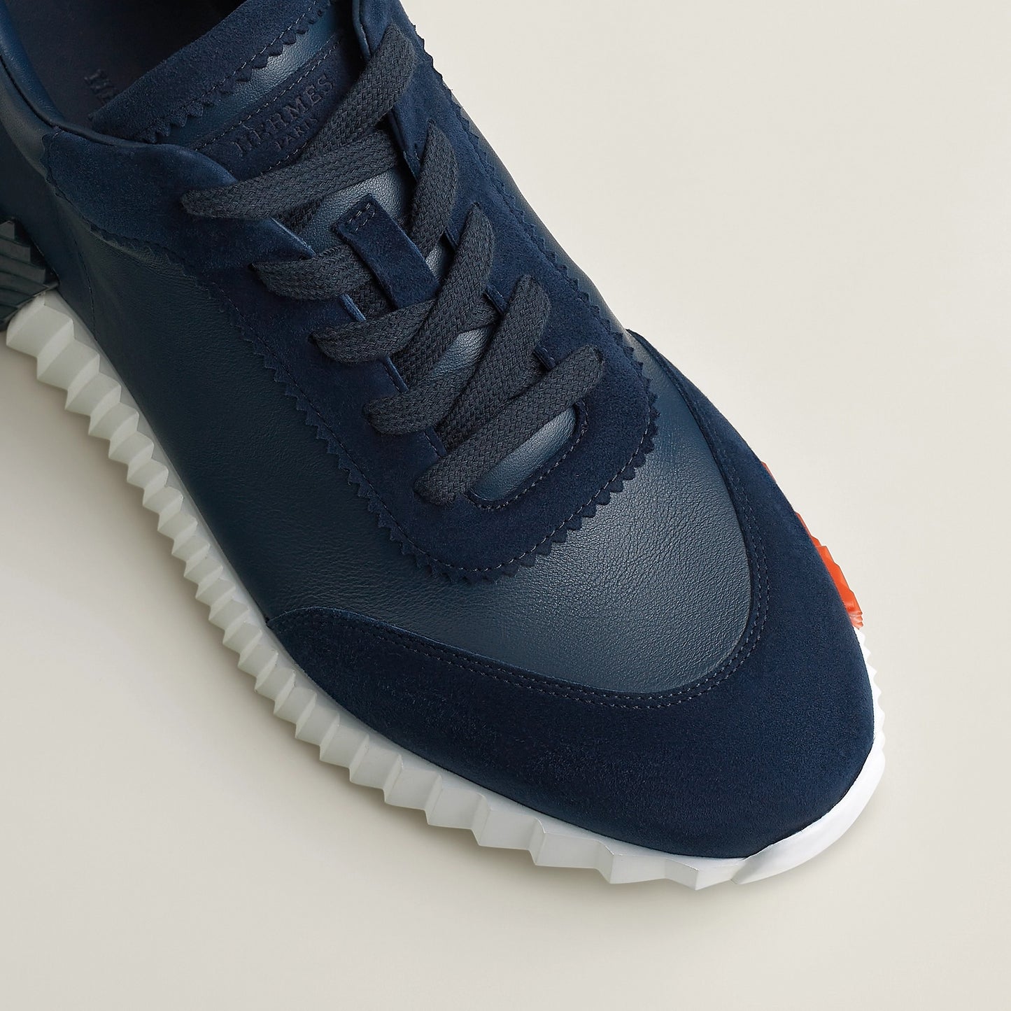 Bounce Sneaker – Navy Blue Calfskin & Technical Knit