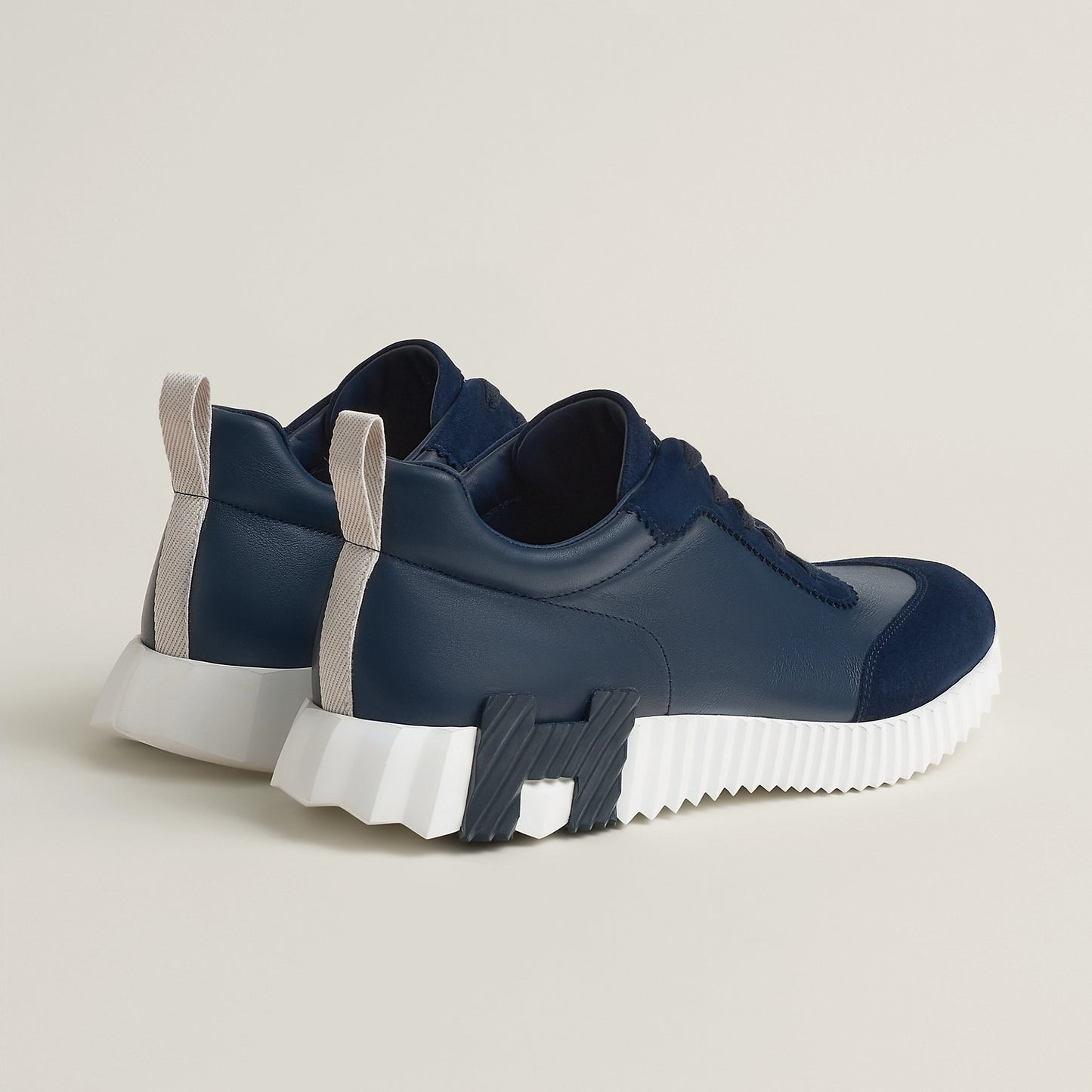 Bounce Sneaker – Navy Blue Calfskin & Technical Knit