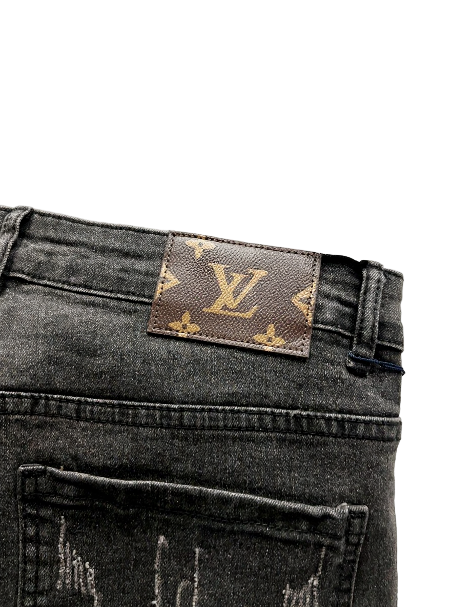 Black Monogram Jeans