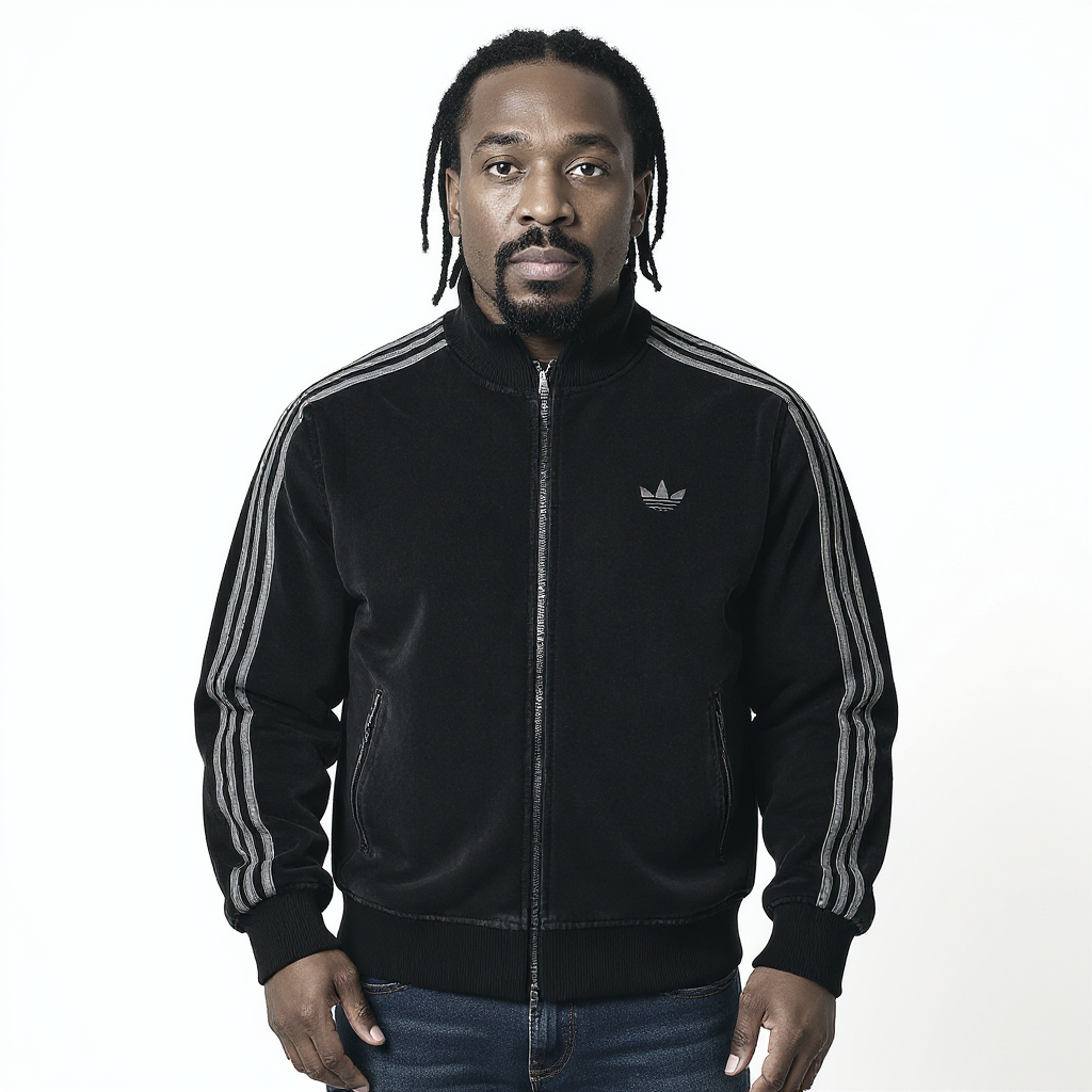 Black Denim Track Jacket