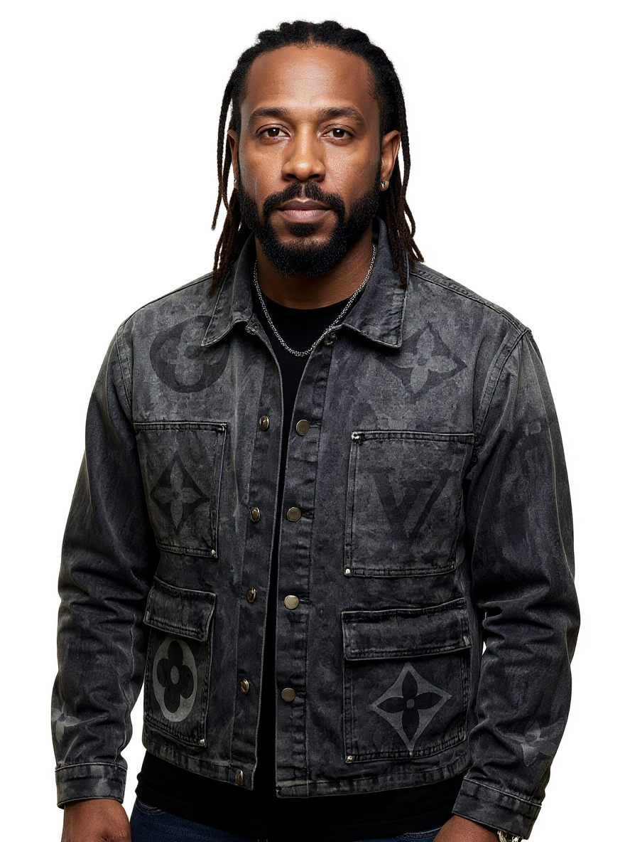 Black Monogram Denim Jacket