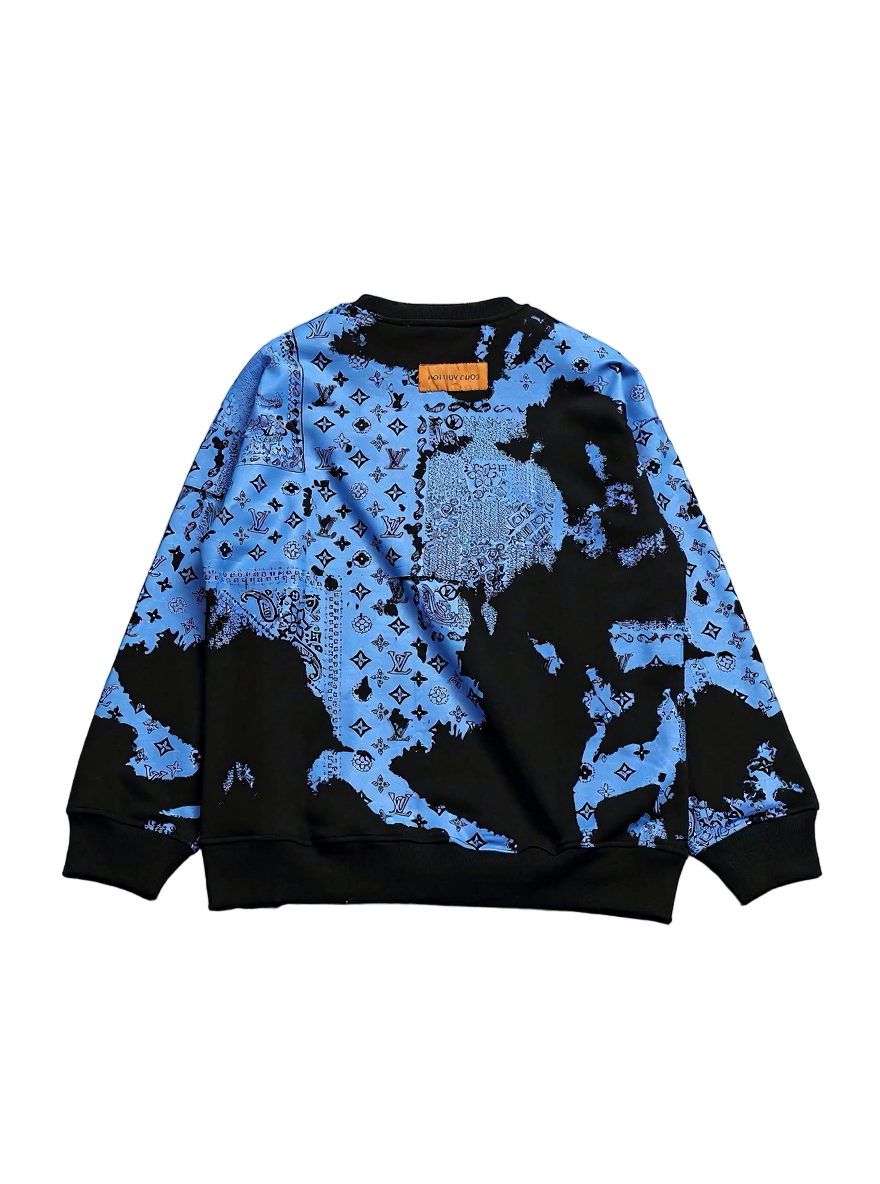 Blue Monogram Bandana Print Sweatshirt