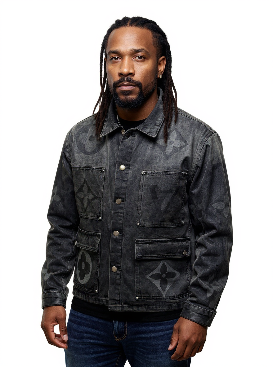 Black Monogram Denim Jacket