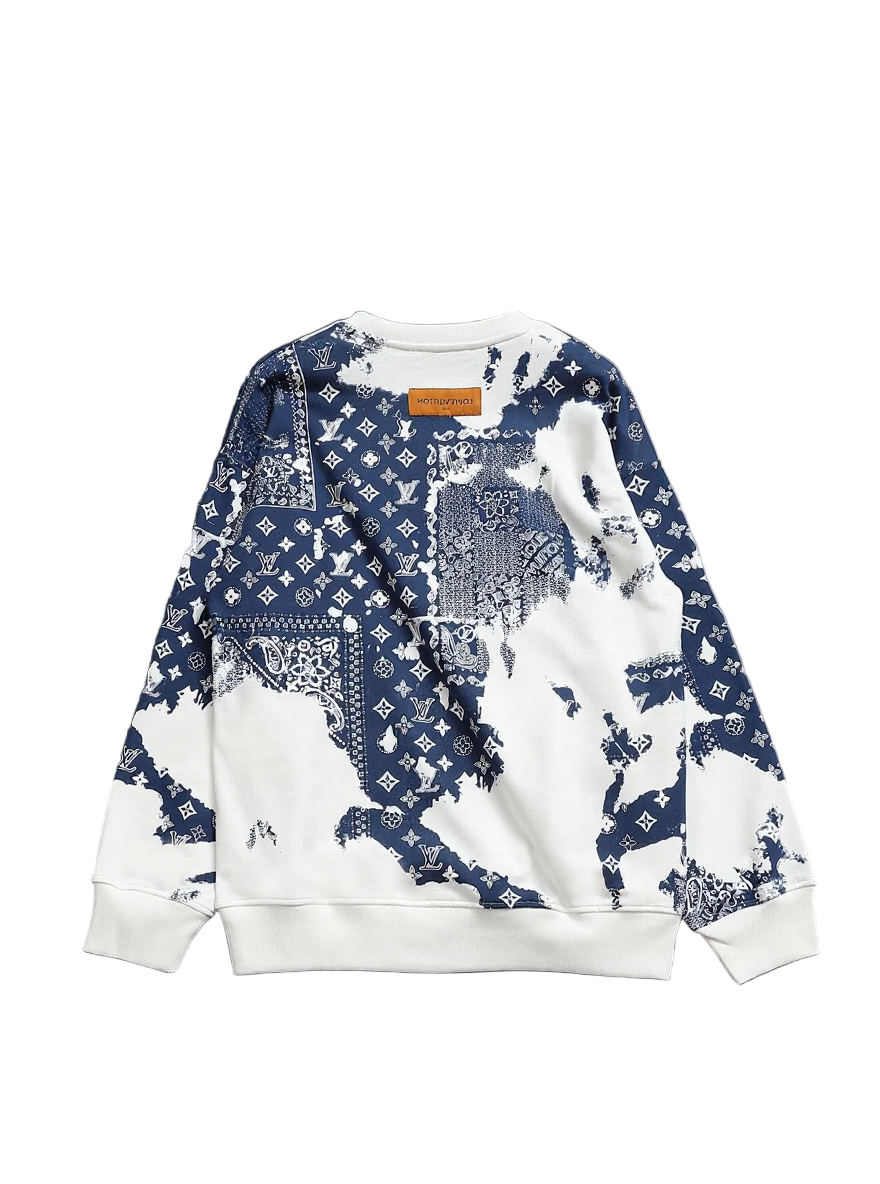 LV White Monogram Bandana Print Sweatshirt