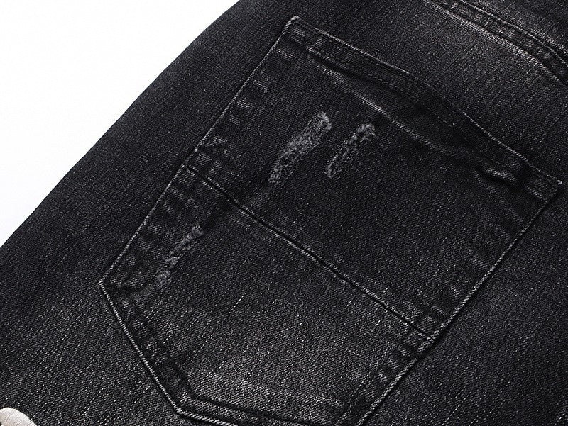 Hollywood Distressed Black Denim Jeans