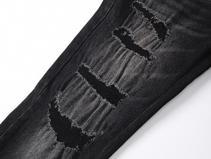 Hollywood Distressed Black Denim Jeans