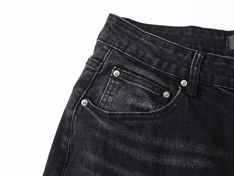 Hollywood Distressed Black Denim Jeans