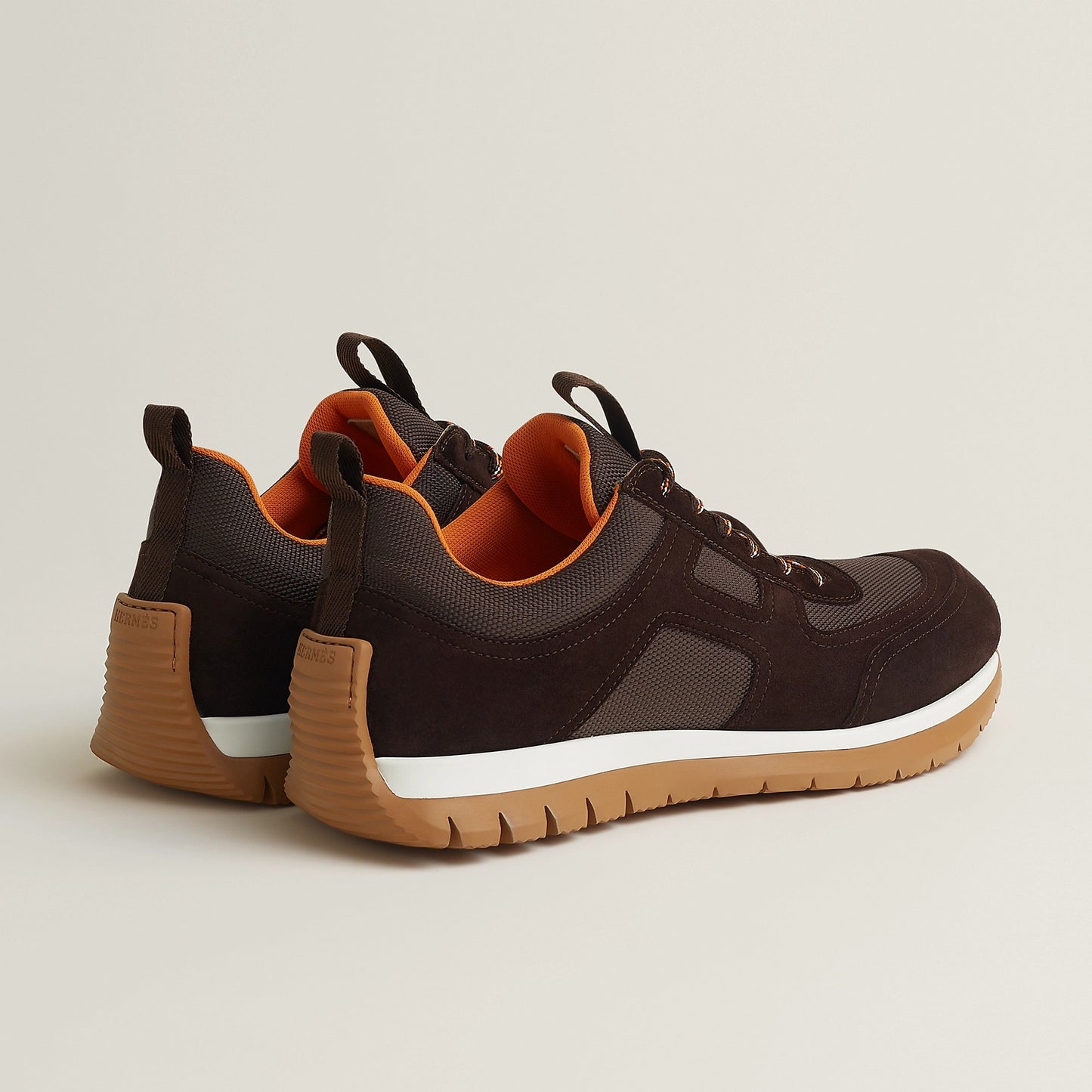 Urban Runner – Brown & Orange Suede Sneaker