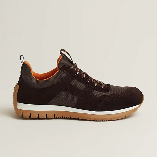 Urban Runner – Brown & Orange Suede Sneaker