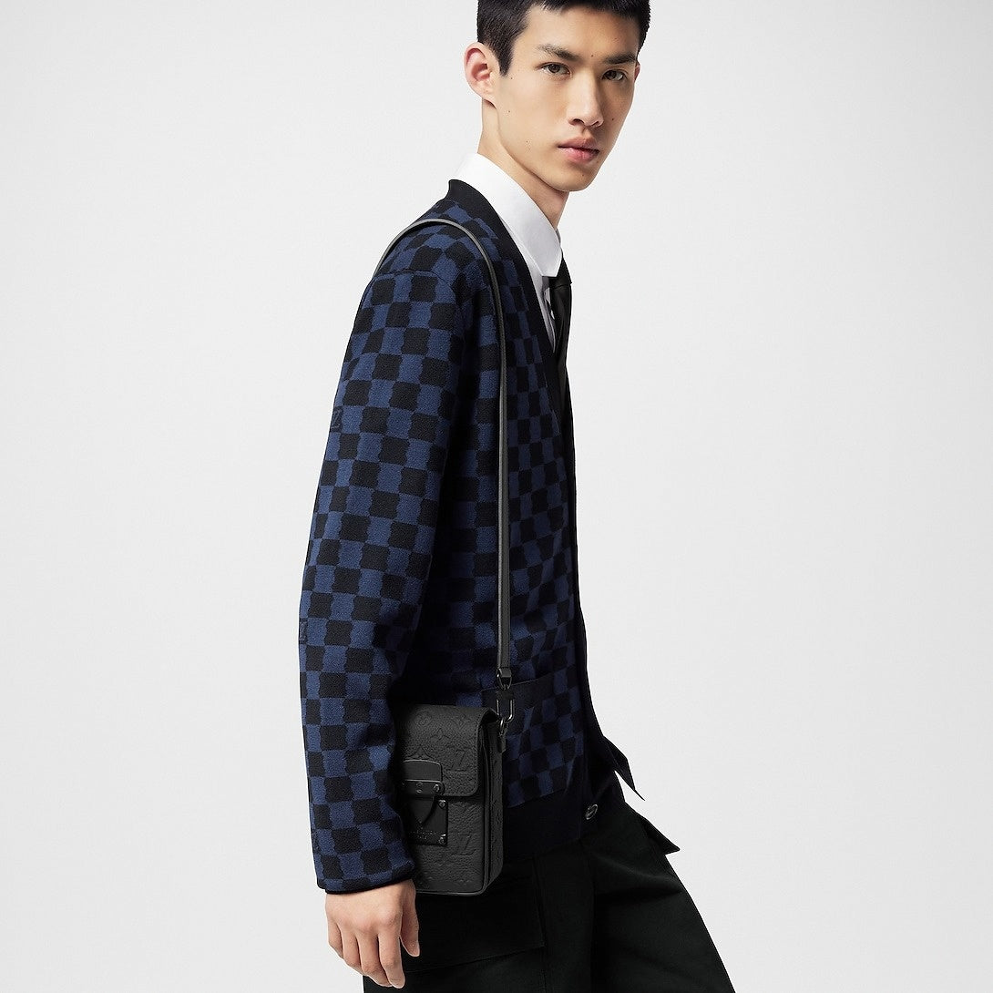 S-Lock Vertical Wearable Wallet in Black Taurillon Monogram Leather