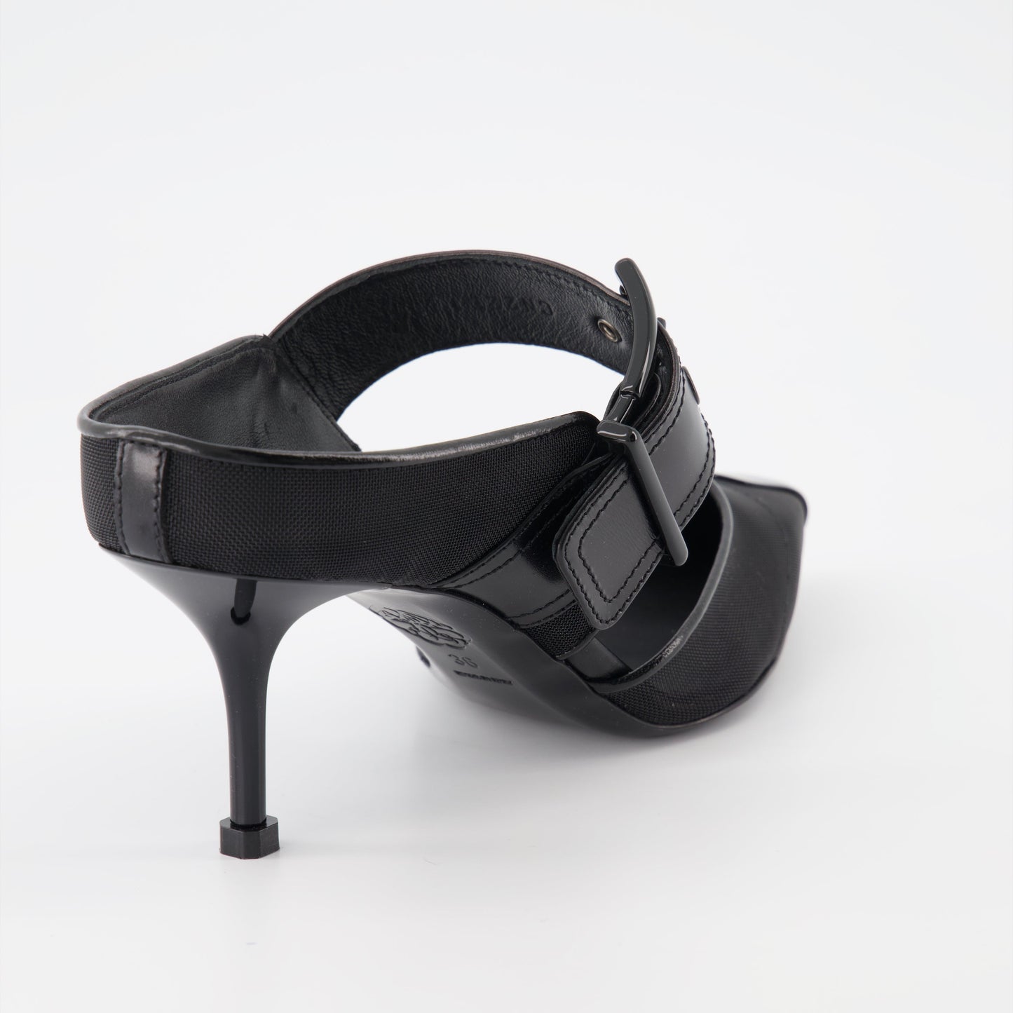 Punk buckle mules