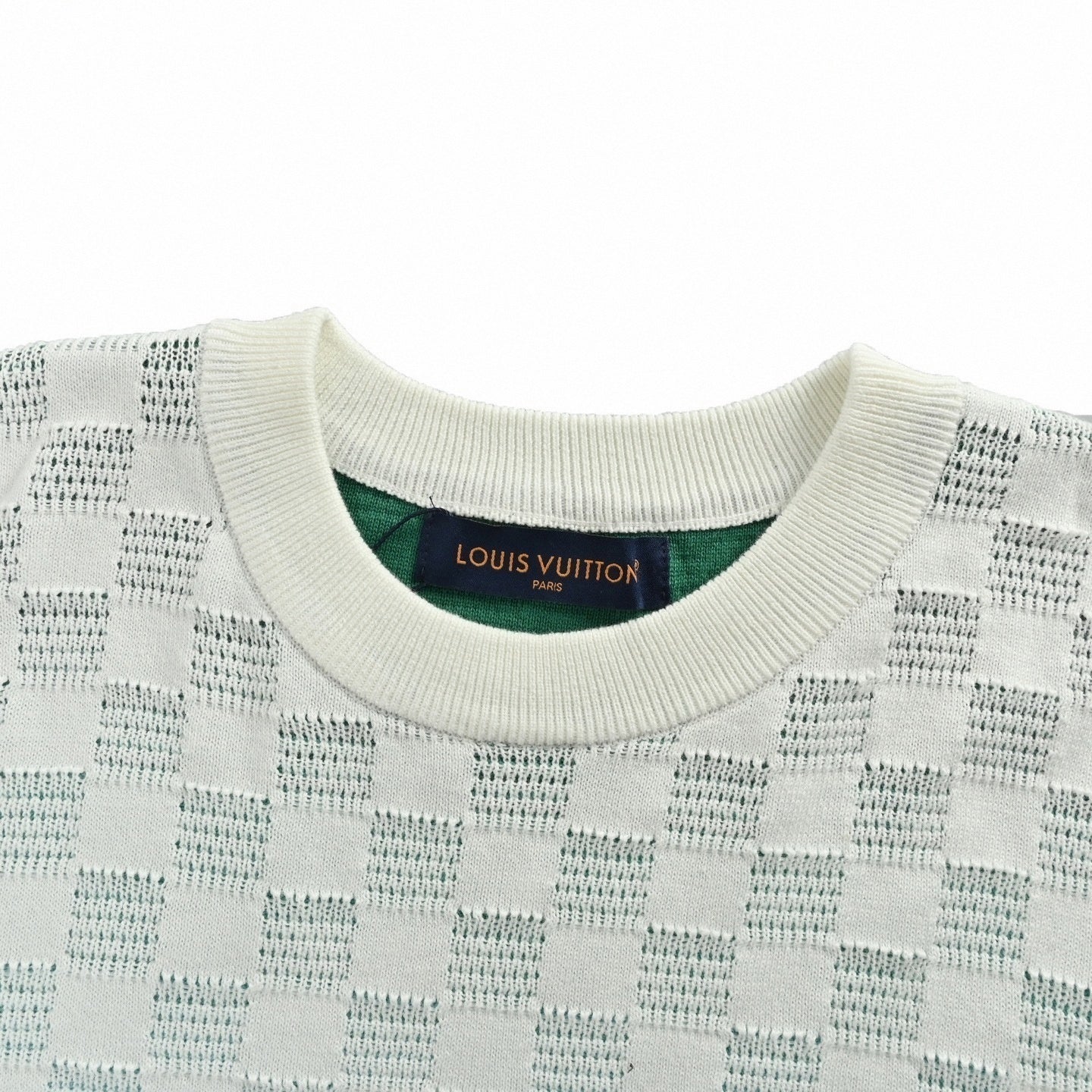 Damier Pattern Knit Sweater