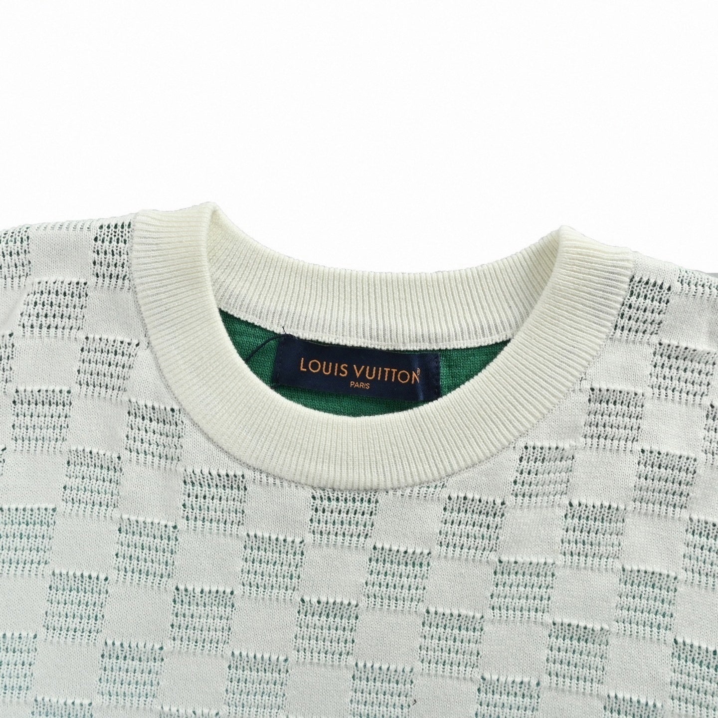 Damier Pattern Knit Sweater