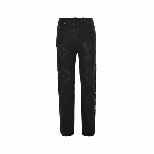 Black Monogram Shadow Denim Jeans