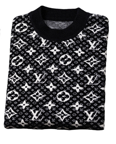LV Black Monogram Knit Sweater