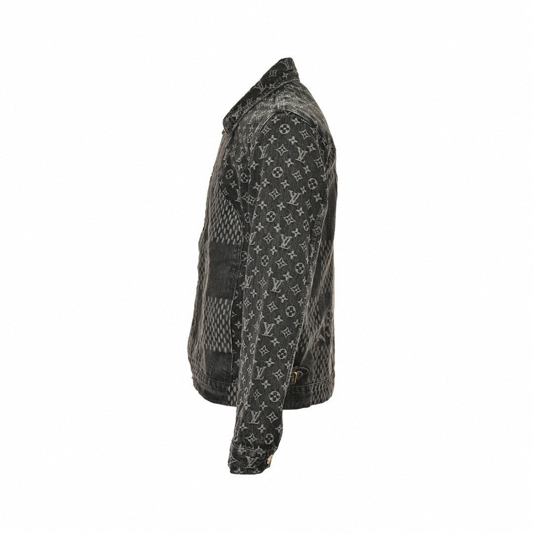 Monogram & Damier Mixed Denim Jacket – Charcoal Edition
