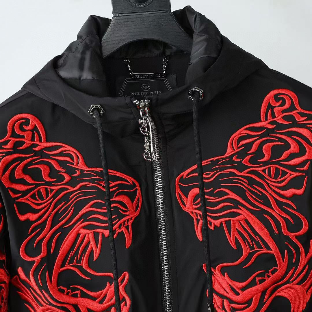 Embroidered Twin Tiger Windbreaker