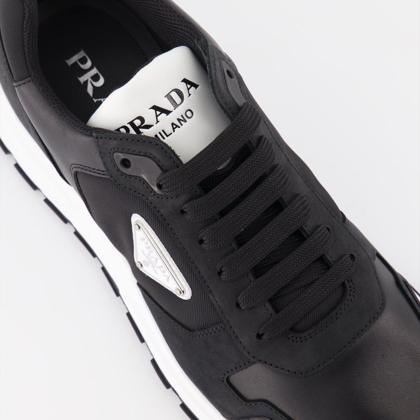 Leather and Re-Nylon Sneakers