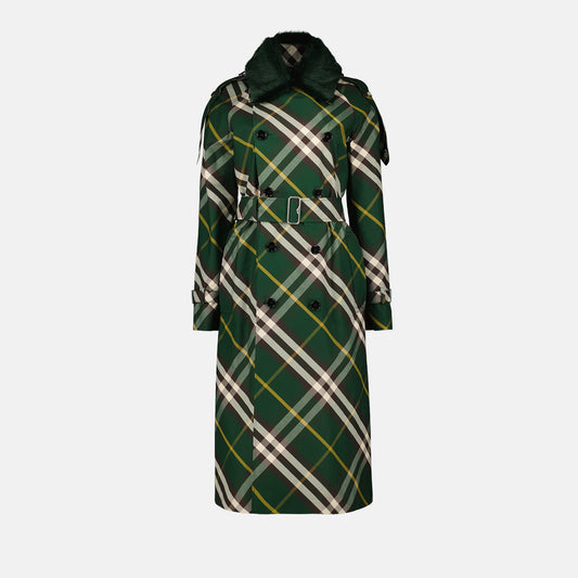 Checked Trench Coat