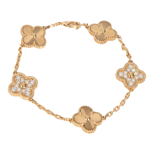 Yellow Gold/Diamond Vintage Alhambra Bracelet