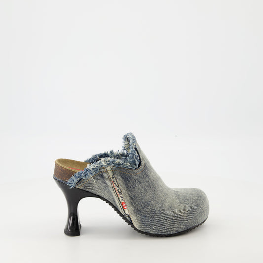 D-Woodstock Denim Mules