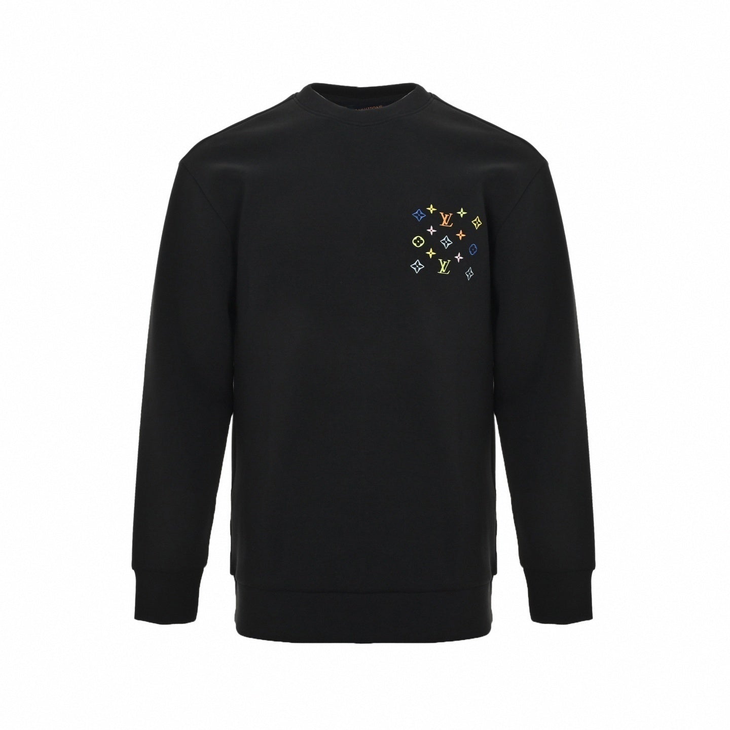 Multicolor Embroidered Monogram Crewneck