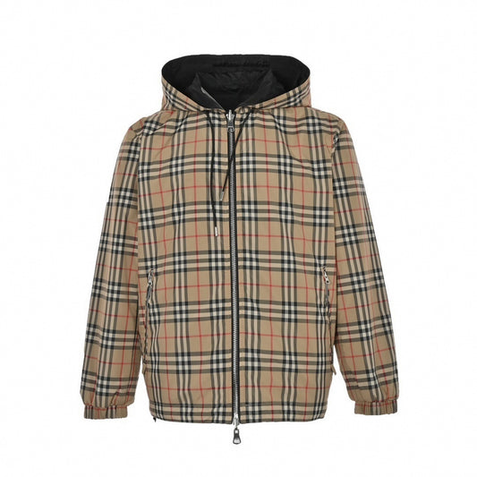 Reversible Vintage Check Hooded Windbreaker