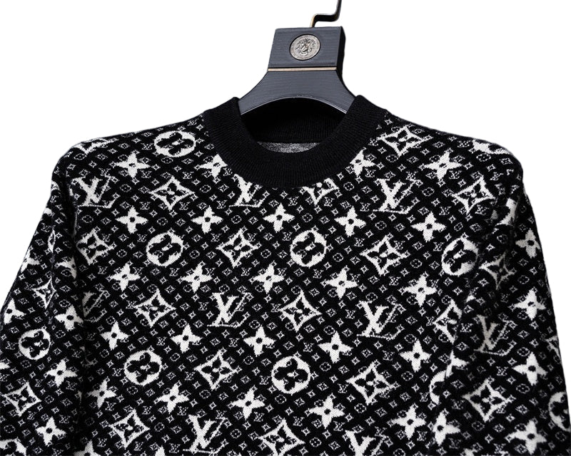 LV Black Monogram Knit Sweater