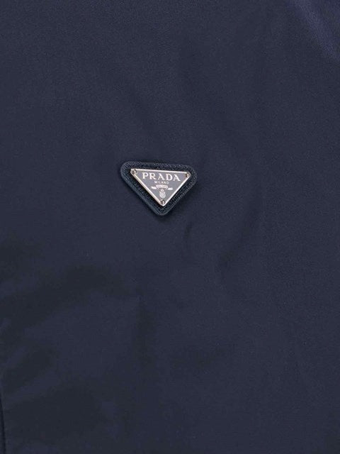 Navy Blue Re-Nylon Logo Zip Hoodie