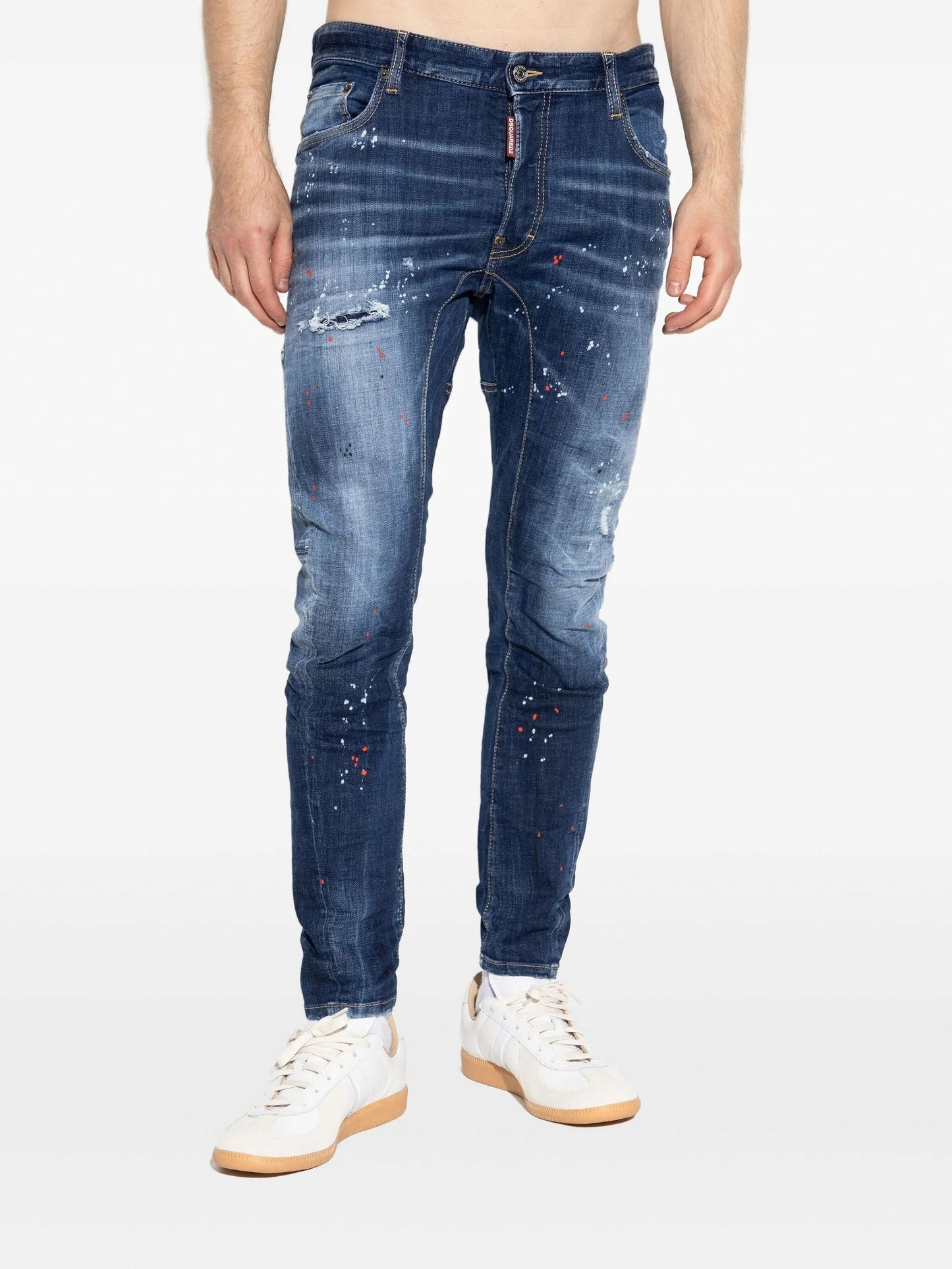 Distressed Cotton Jeans