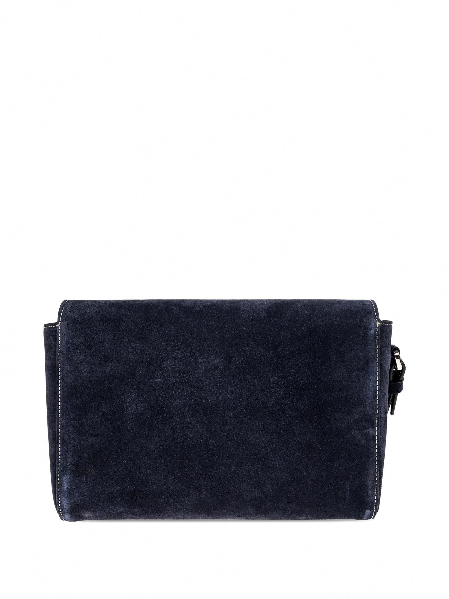 Twin Suede Clutch Bag in Navy